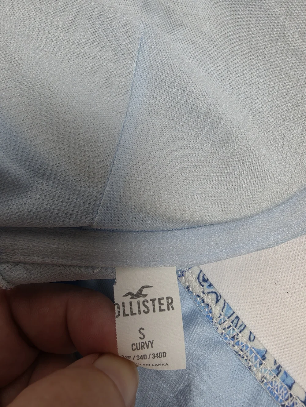 Hollister Curvy Blue White Floral Bandeau Bikini Set Women's Small